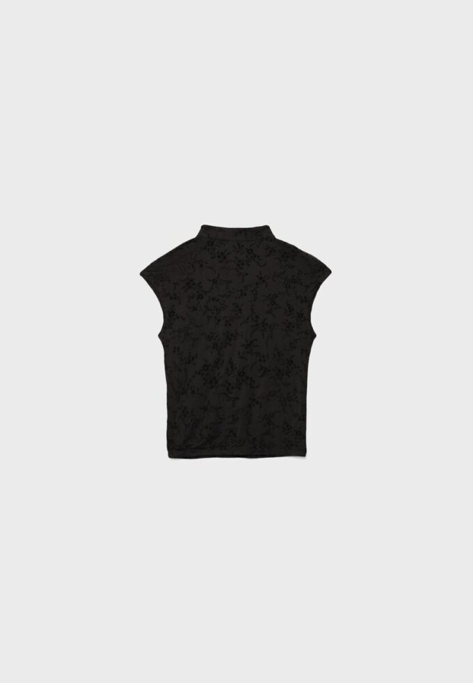 Tričko ve stylu qipao s flokovým potiskem