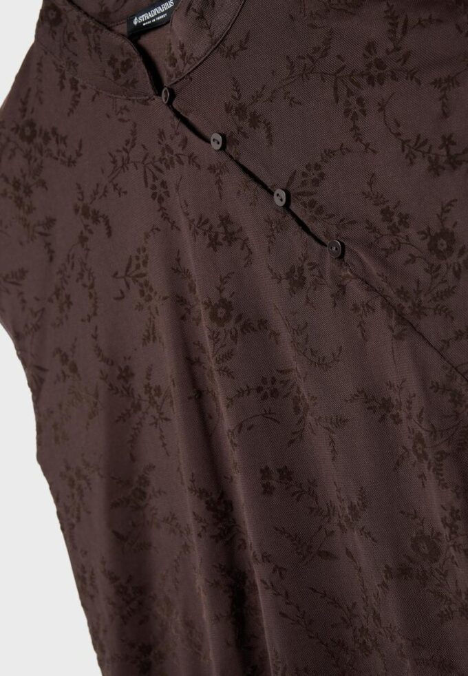 Tričko ve stylu qipao s flokovým potiskem