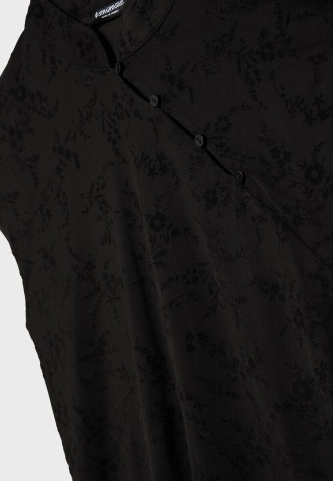 Tričko ve stylu qipao s flokovým potiskem