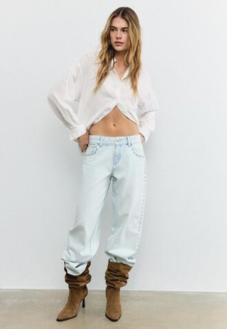 Vlající košile s lněným vzhledem