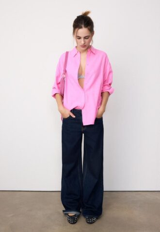 Vlající košile s lněným vzhledem