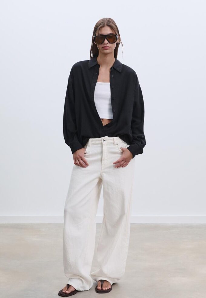 Vlající košile s lněným vzhledem Vlající košile s lněným vzhledem