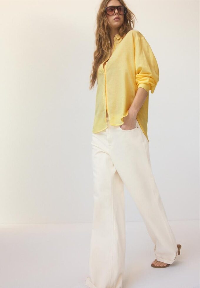 Vlající košile s lněným vzhledem Vlající košile s lněným vzhledem