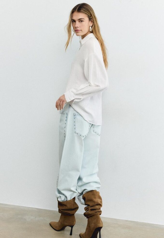 Vlající košile s lněným vzhledem Vlající košile s lněným vzhledem