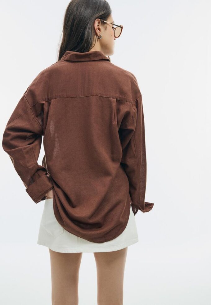 Vlající košile s lněným vzhledem Vlající košile s lněným vzhledem