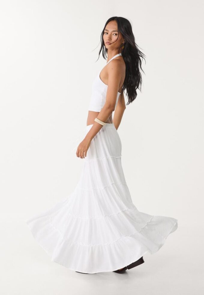 Vlající midi sukně s panely