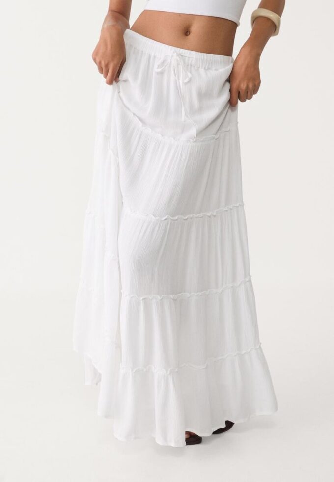 Vlající midi sukně s panely