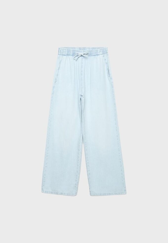 Volné džínové kalhoty se stahovací šňůrkou