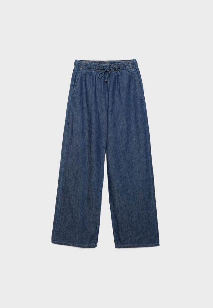 Volné džínové kalhoty se stahovací šňůrkou Volné džínové kalhoty se stahovací šňůrkou