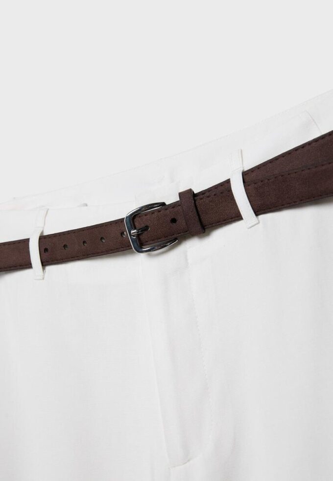 Volné elegantní kalhoty s rovnými nohavicemi a páskem Volné elegantní kalhoty s rovnými nohavicemi a páskem