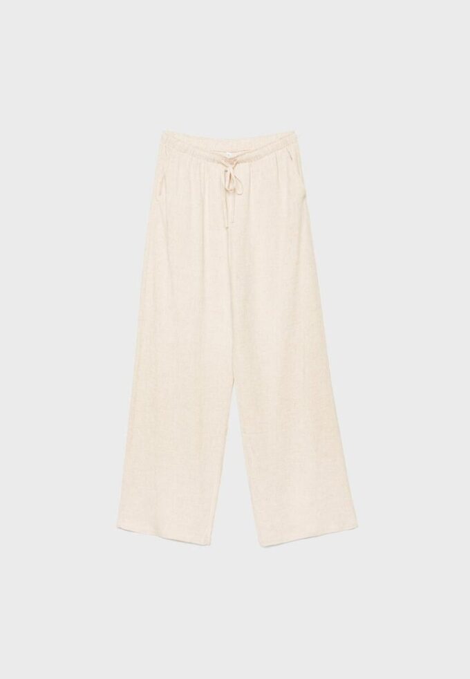 Volné kalhoty s efektem lnu Volné kalhoty s efektem lnu