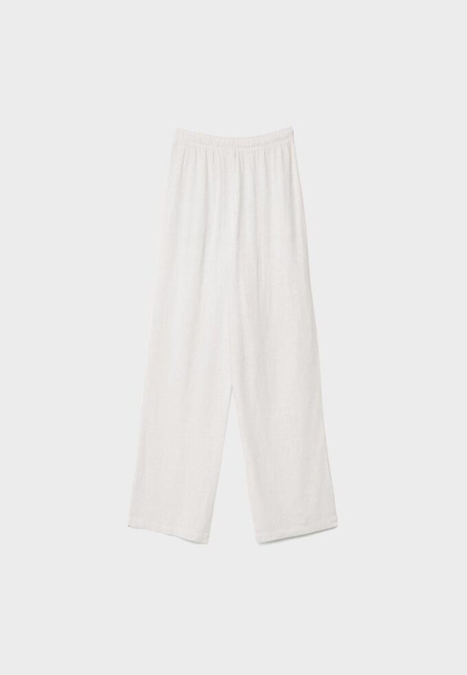 Volné kalhoty s efektem lnu