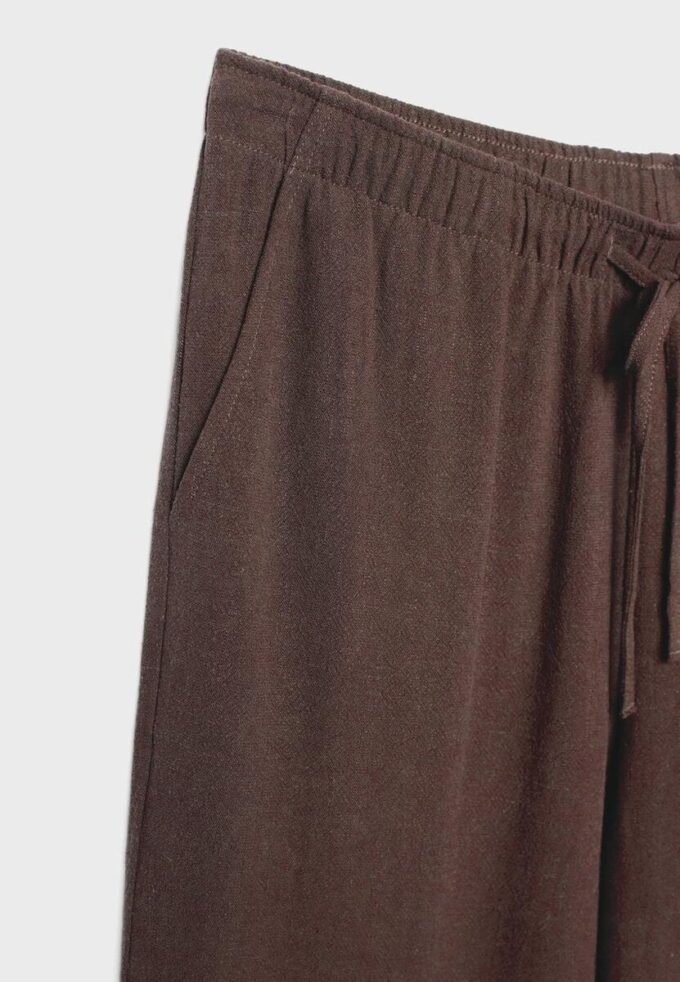 Volné kalhoty s efektem lnu