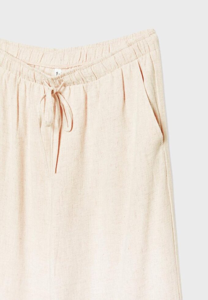 Volné kalhoty s efektem lnu Volné kalhoty s efektem lnu