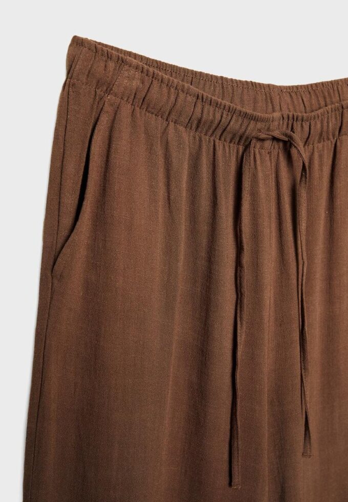 Volné kalhoty s efektem lnu