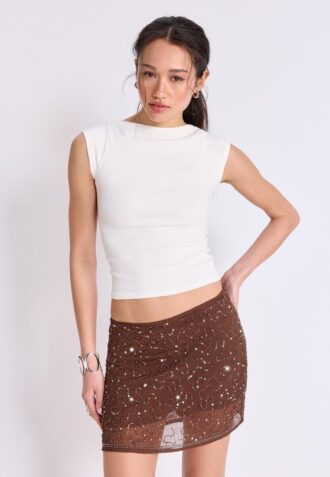 Vyšívaná mini Skort