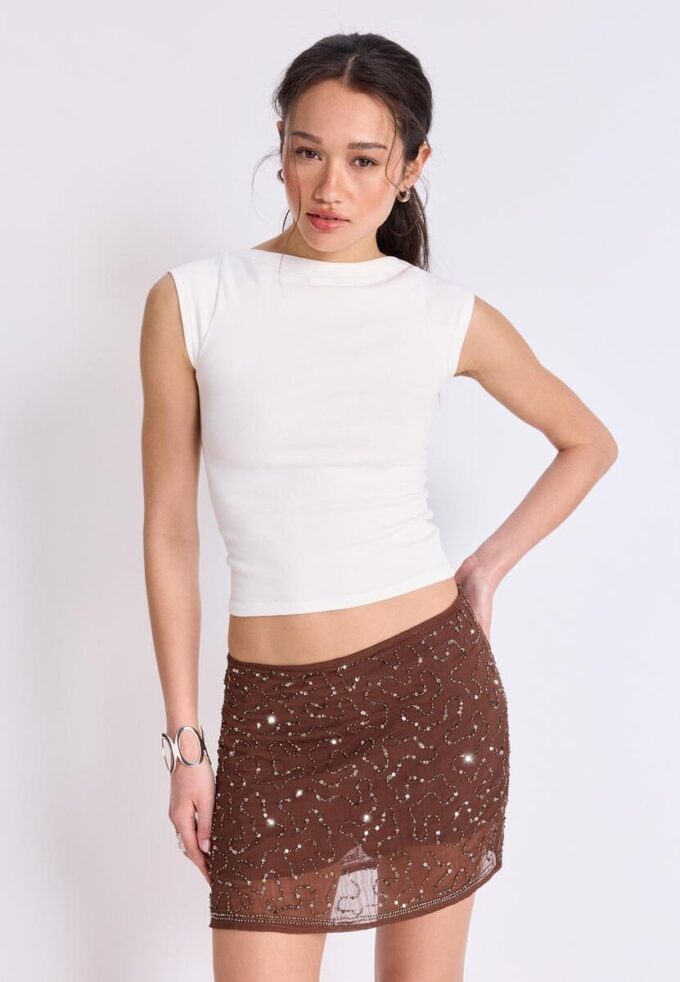 Vyšívaná mini Skort