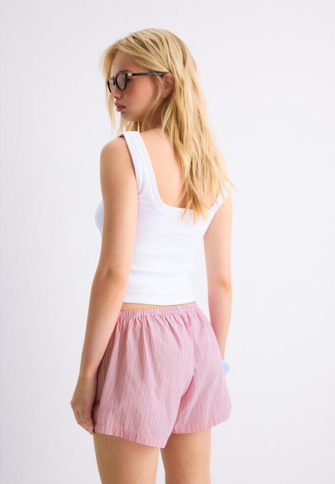 Vyšívaná pruhovaná mini Skort