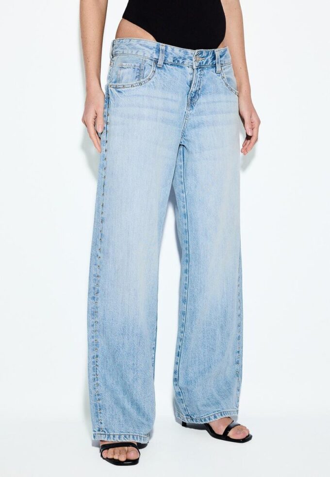 Wide Leg džíny s cvočky