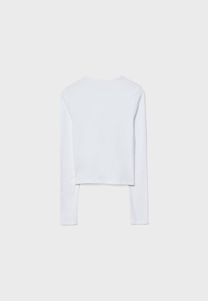 Základní bavlněné tričko s dlouhým rukávem