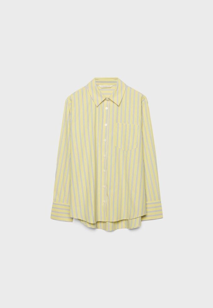 Základní pruhovaná popelínová košile s kapsou