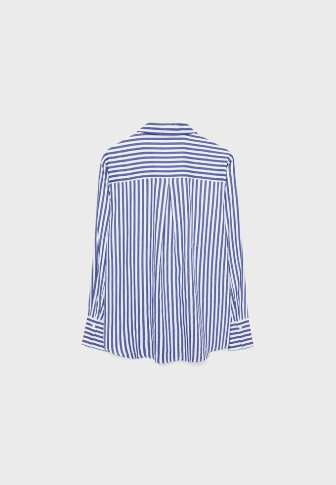 Základní pruhovaná popelínová košile s kapsou