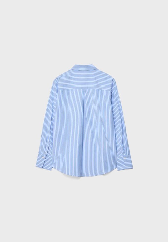 Základní pruhovaná popelínová košile s kapsou