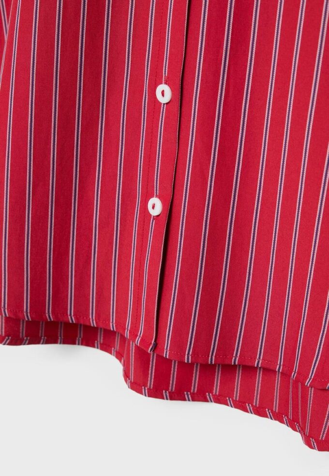 Základní pruhovaná popelínová košile s kapsou