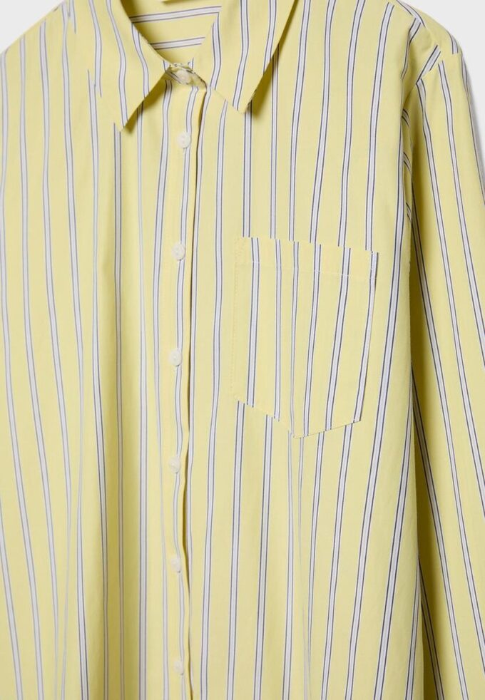 Základní pruhovaná popelínová košile s kapsou