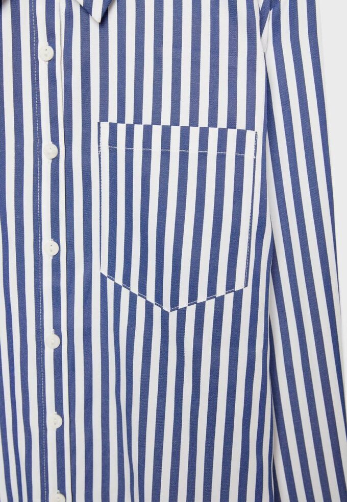Základní pruhovaná popelínová košile s kapsou