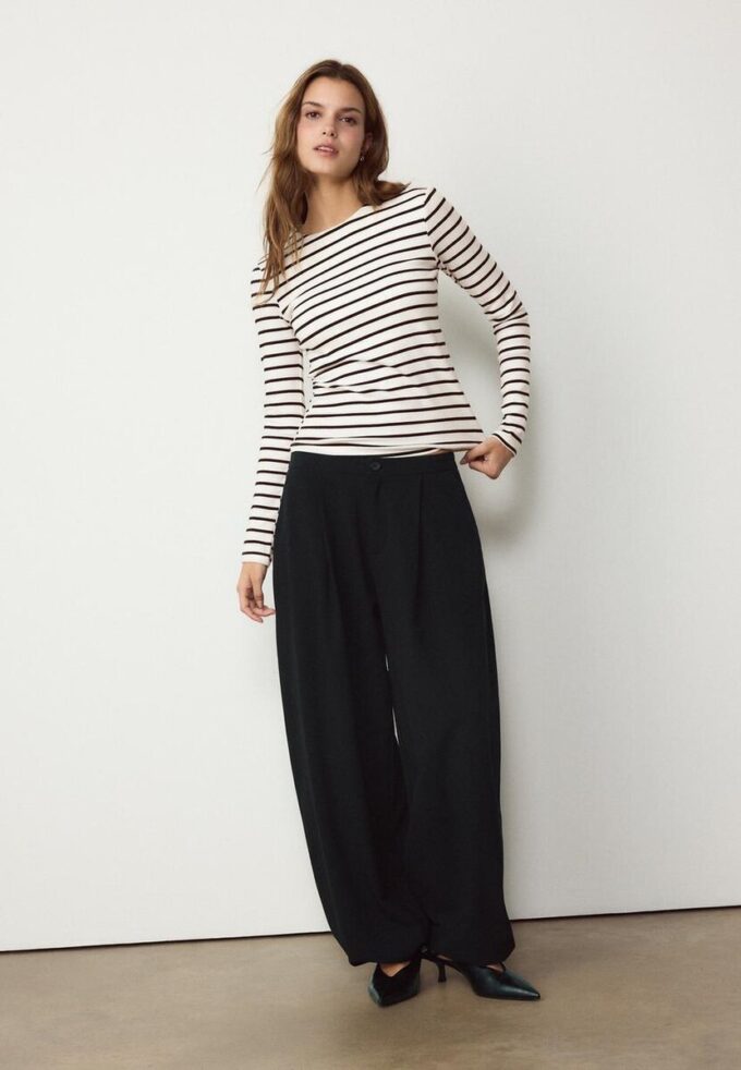 Základní pruhované tričko s dlouhým rukávem