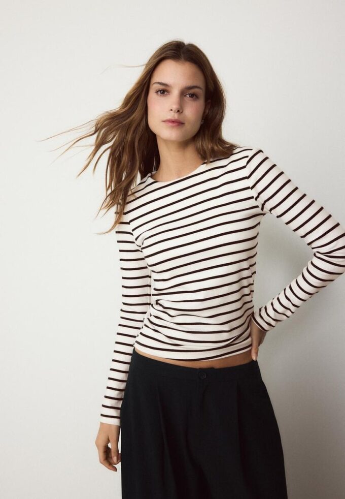 Základní pruhované tričko s dlouhým rukávem