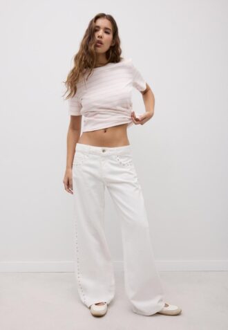 Základní silné pruhované tričko s pravidelným střihem