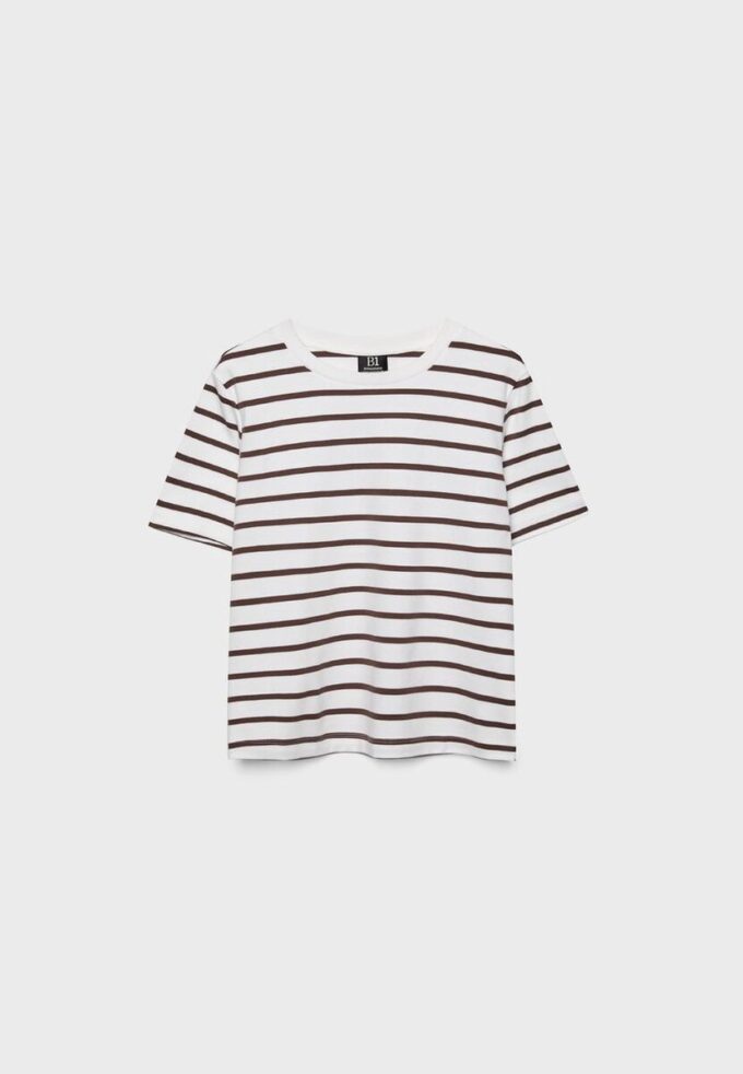 Základní silné pruhované tričko s pravidelným střihem Základní silné pruhované tričko s pravidelným střihem