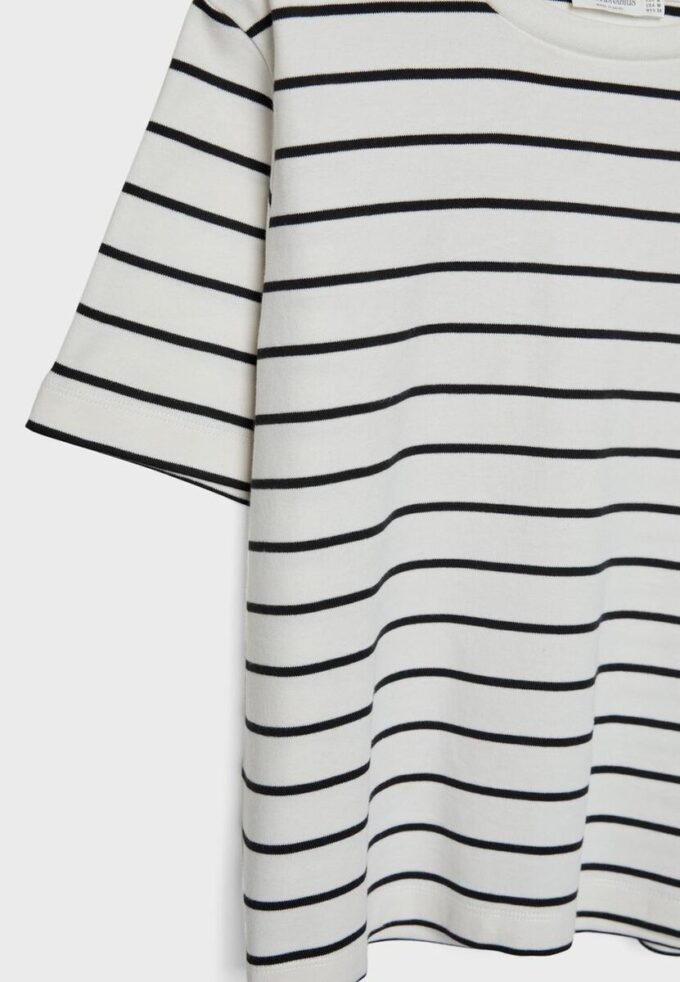 Základní silné pruhované tričko s pravidelným střihem